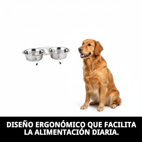 comedero doble 21cm c/soporte 2 x 1,60 l