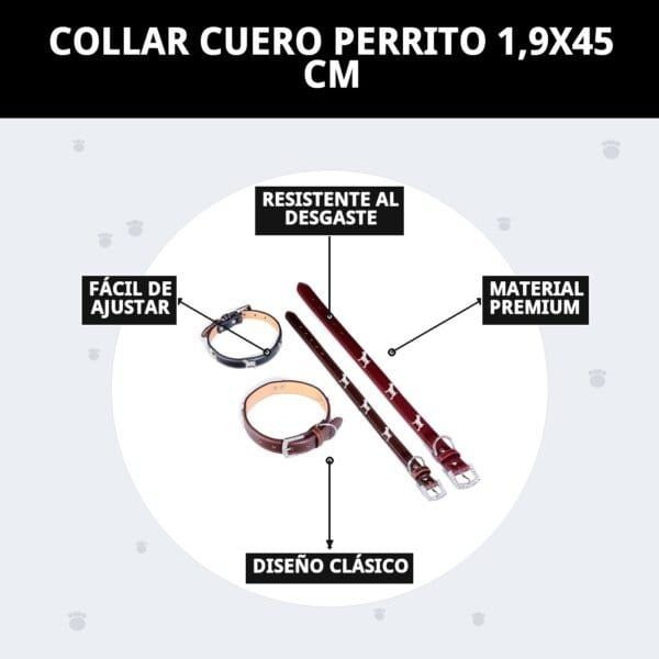 collar cuero perrito 1,9x45 cm