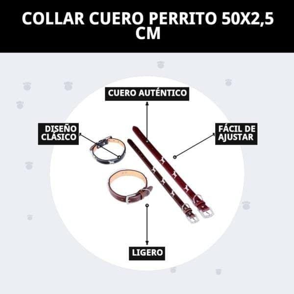 collar cuero perrito 50x2,5 cm