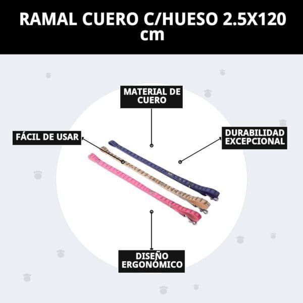 ramal cuero c/hueso 2.5x120 cm