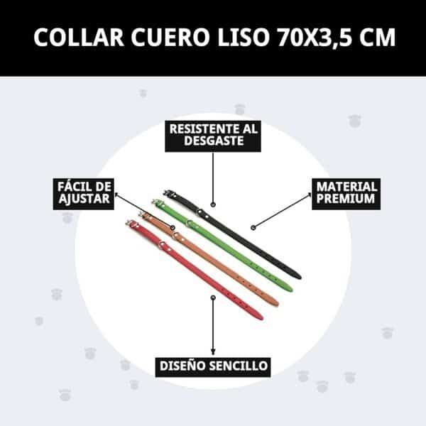 collar cuero liso 70x3,5 cm