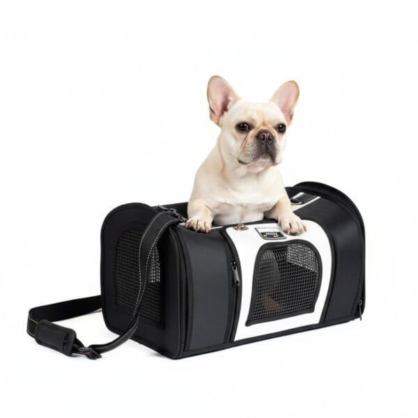 transportín nylon prestige 43×25×29 cm | bolsa de transporte cómoda y segura para perros y gatos – moly