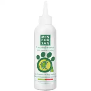 Alt: Gel limpiador ótico para perros y gatos de 125 ml, fácil y seguro de usar.