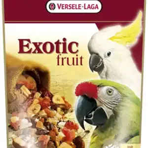 Alimento para loros con fruta exótica, 750g de Versele-Laga, ideal para la salud y entretenimiento de tus aves.