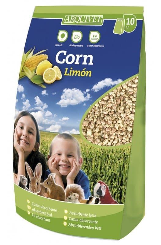 Sustrato de maíz biodegradable y natural, ideal para jardinería y plantas, con aroma a limón y alta absorción.