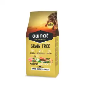 Ownat Junior Prime Grain Free Pollo y Pavo pienso para perros