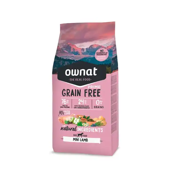 Ownat Mini Prime Grain Free Cordero pienso para perros