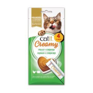 catit creamy pollo y cordero 4x10g