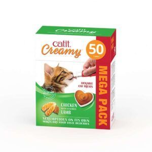 catit creamy pollo y cordero 50x10g
