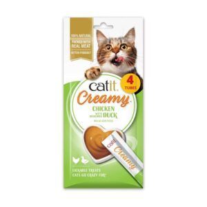 catit creamy pollo y pato 4x10g