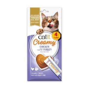 catit creamy pollo y pavo 4x10g