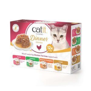 catit cuisine dinner pollo variety pack 12x75g