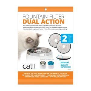 catit filtro doble accion fuente acero inox 2 uds
