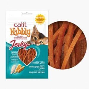 catit nibbly jerky pollopescado 30g