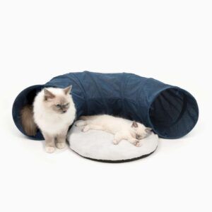 catit vesper tunel con cama azul 68x97x28cm