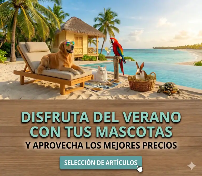 Mascotas disfrutan del verano en una cabaña de playa tropical. Los mejores pecios en TodoMASKOTAS